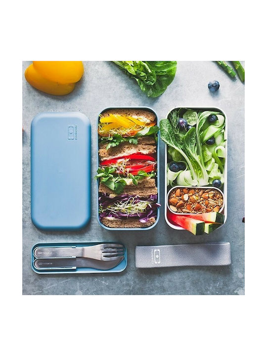 Monbento Original Cutie pentru Mâncare Plastic Denim/alb Potrivit pentru Cuptor cu Microunde 1000ml 1buc