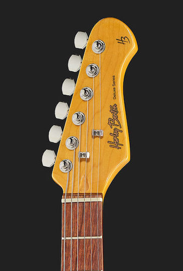 Harley Benton ST-70 Elektrische Gitarre Stratocaster mit HSS Tonabnehmerkonfiguration Schwarz