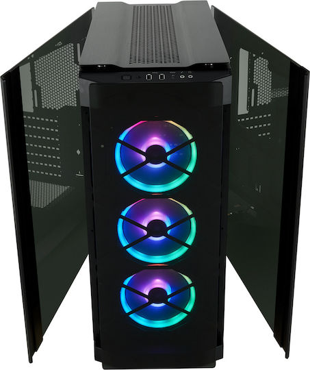 Corsair Obsidian Series 500D RGB SE Premium Геймърско бюро Midi Tower Компютърна кутия със страничен прозорец Черен