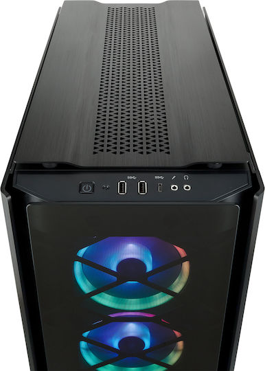 Corsair Obsidian Series 500D RGB SE Premium Геймърско бюро Midi Tower Компютърна кутия със страничен прозорец Черен