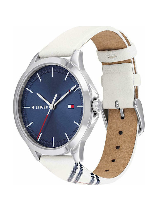 Tommy Hilfiger Peyton Watch with White Leather Strap