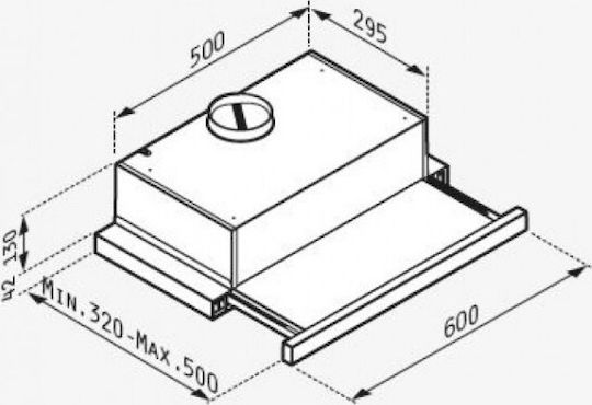 Pyramis Ecoline Συρόμενος Απορροφητήρας 60cm Μαύρος