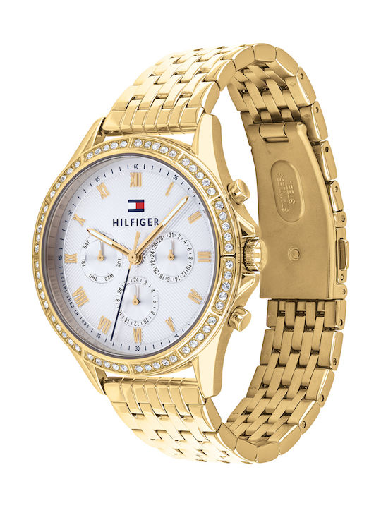Tommy Hilfiger Ari Women's Watch Chronograph with Gold Metal Bracelet