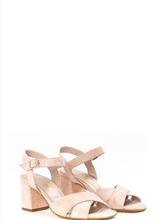 Paola Ferri Suede Women's Sandals Pink