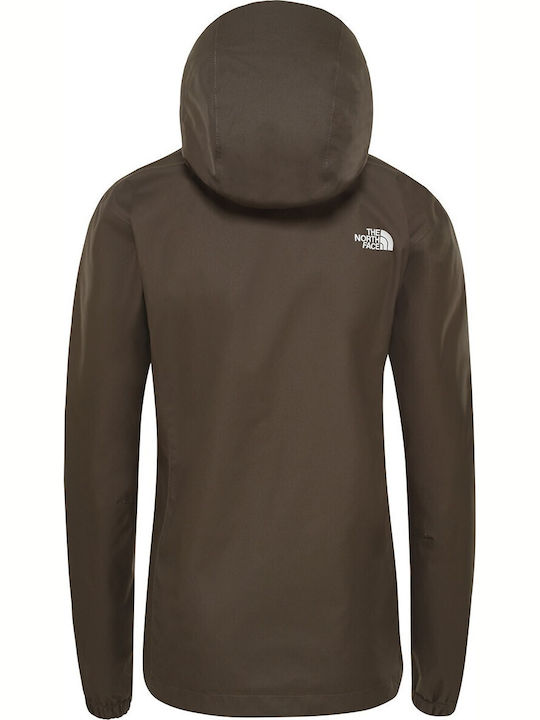 Quest Women's for Hiking Short Sports Jacket Waterproof for Winter with Hood Khaki