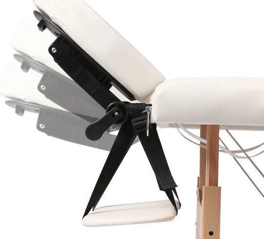 vidaXL Wooden Portable/Folding White Massage and Physiotherapy Bed 186x68cm 3 Positions