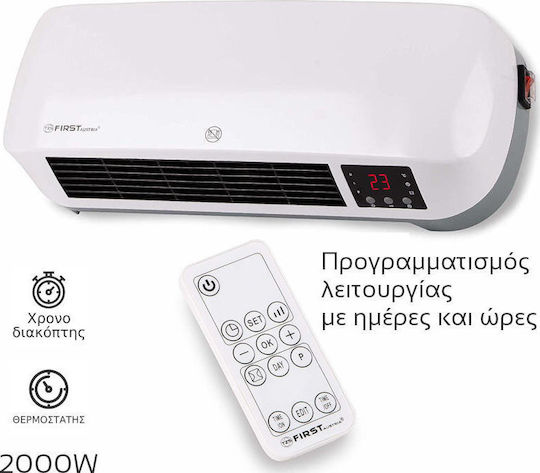 First Austria Ceramic Fan Heater Room Wall 2000W