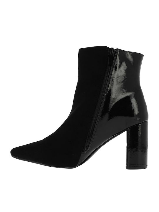 IQ Shoes 18.101.D177 Suede Women's Ankle Boots with High Heel Black