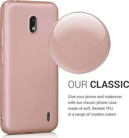 KWmobile Soft Flexible Umschlag Rückseite Silikon Rose Gold (Nokia 2.2)