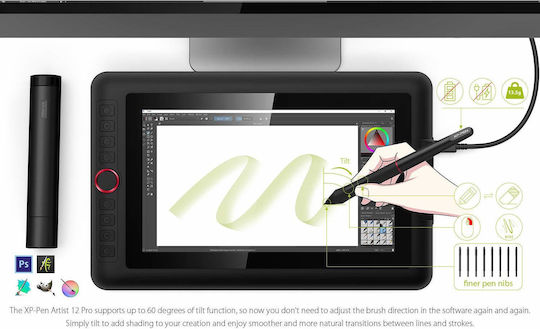 XP-Pen Artist Display 12 Pro Γραφίδα Σχεδίασης με Όθονη FHD 11.6"