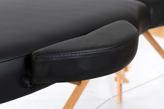 Rest Pro VIP Oval 3 Κρεβάτι Μασάζ και Φυσικοθεραπείας Φορητό/Πτυσσόμενο Μαύρο από Ξύλο 192x70εκ.