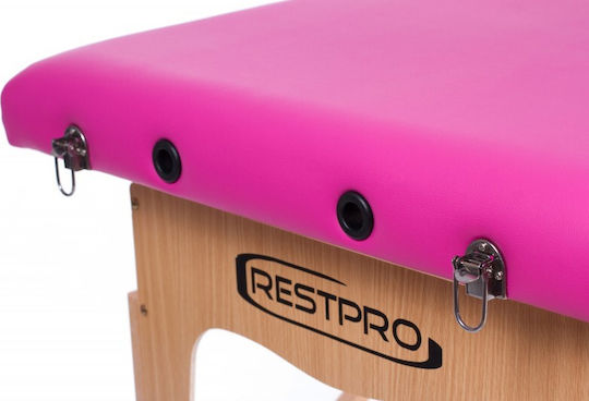 Rest Pro Classic 2 Κρεβάτι Φυσιοθεραπείας Φορητό/Πτυσσόμενο Ροζ από Ξύλο 192x70εκ.