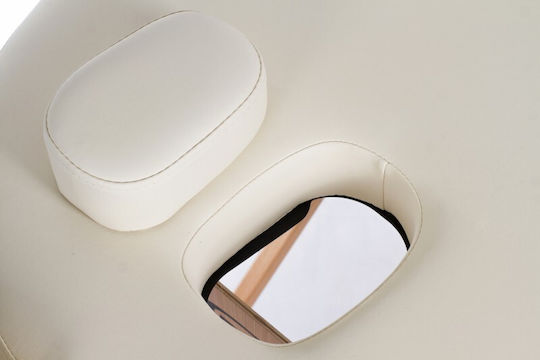 Rest Pro VIP Oval 3 Massagetisch Tragbar/Zusammenklappbar Ecru aus Holz 192x70cm