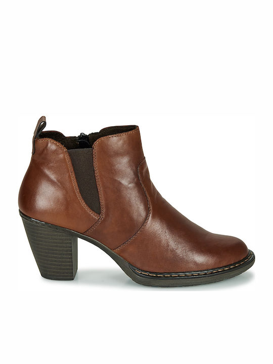 Rieker Leather Women's Ankle Boots Tabac Brown