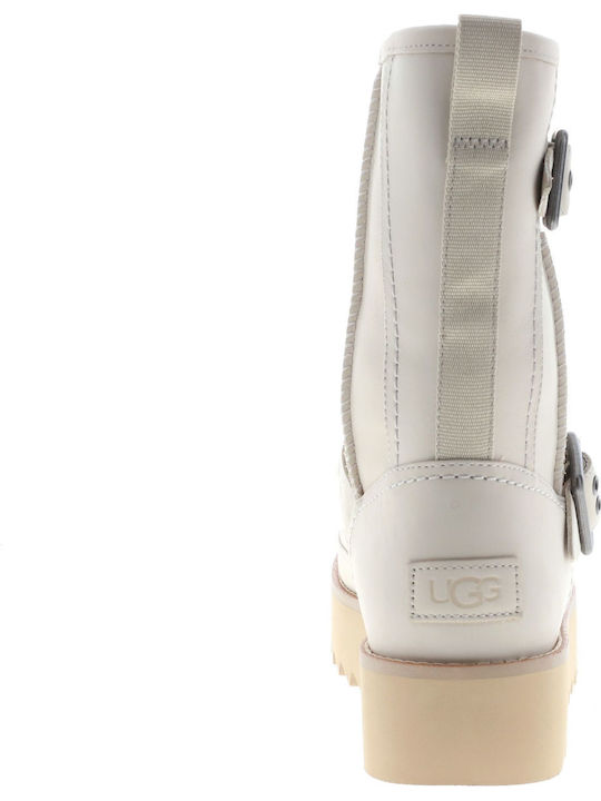 1106913 Leder Stiefeletten Damen Beige
