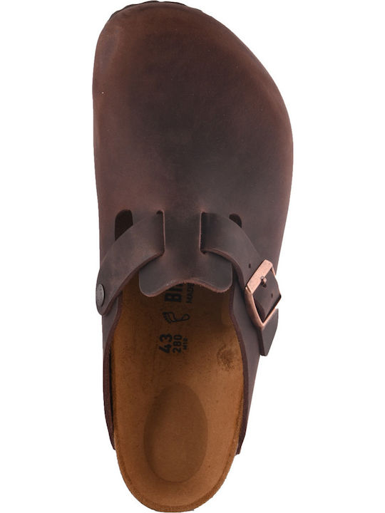 Birkenstock Boston Men's Leather Anatomic Clogs Brown