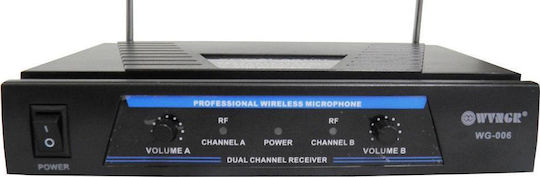 WVNGR Ενισχυτής Karaoke με Ασύρματα Μικρόφωνα WG-006 Μαύρος