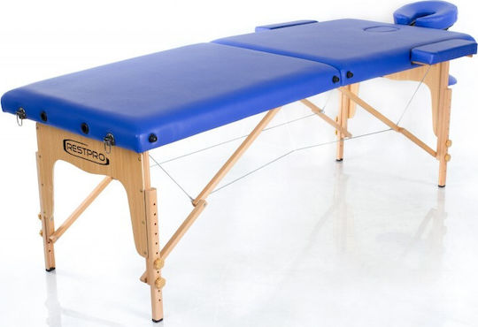 Rest Pro Classic 2 Κρεβάτι Μασάζ και Φυσικοθεραπείας Φορητό/Πτυσσόμενο Μπλε από Ξύλο 192x70εκ.