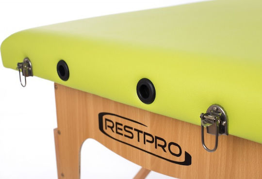 Rest Pro Classic 2 Wooden Portable/Folding Green Massage and Physiotherapy Bed 192x70cm