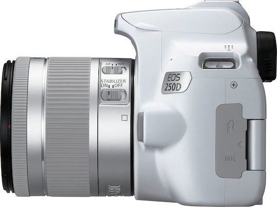 Canon DSLR Camera EOS 250D Crop Frame Kit (EF-S 18-55mm F4-5.6 IS STM) White