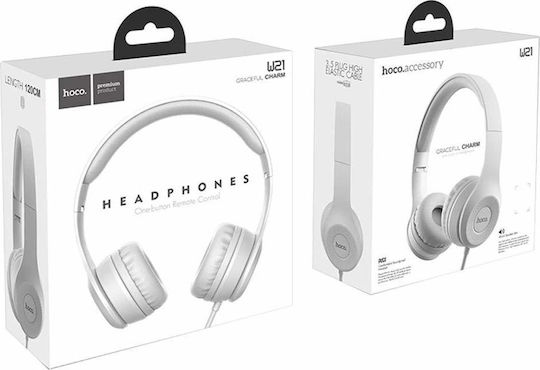 Hoco W21 Graceful Charm Wired On Ear Headphones Gray