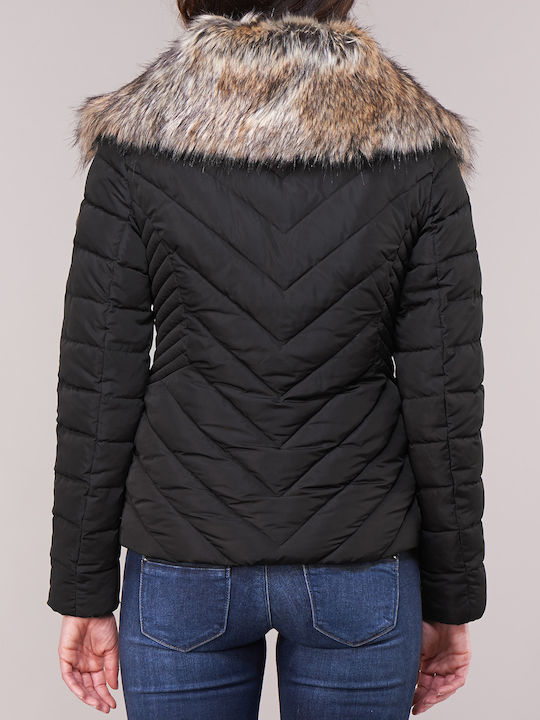 Arctic Glaze Κοντό Γυναικείο Puffer Μπουφάν για Χειμώνα Μαύρο