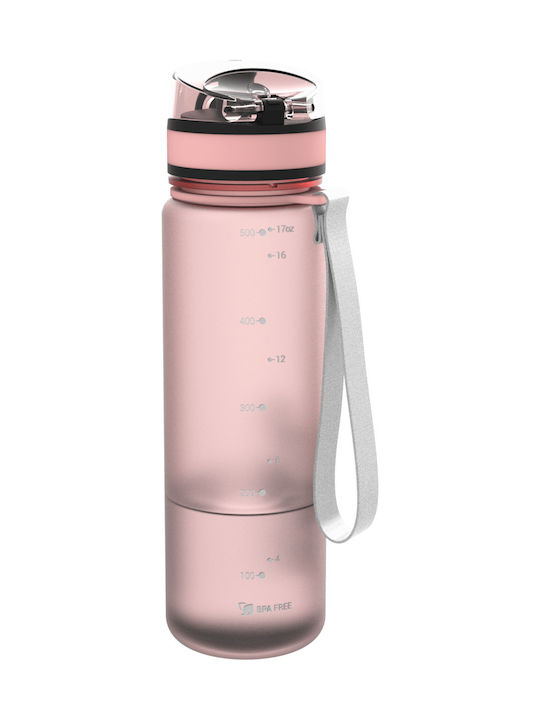 Ion8 Slim Πλαστικό Παγούρι 600ml Ροζ