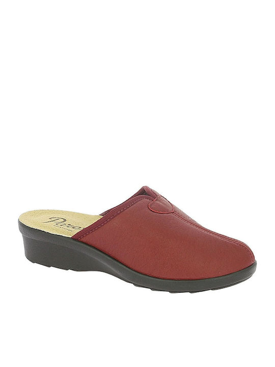 Anatomical Leather Women's Slippers Burgundy