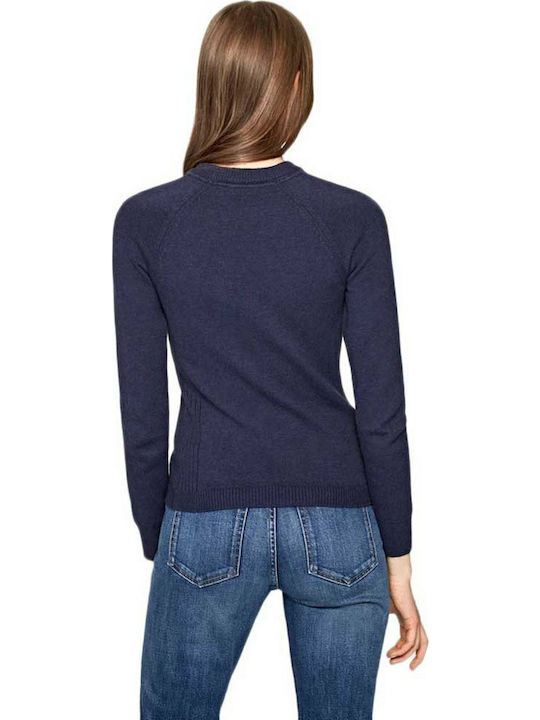 Pepe Jeans Happy Retro Style Damen Langarm Pullover Marineblau