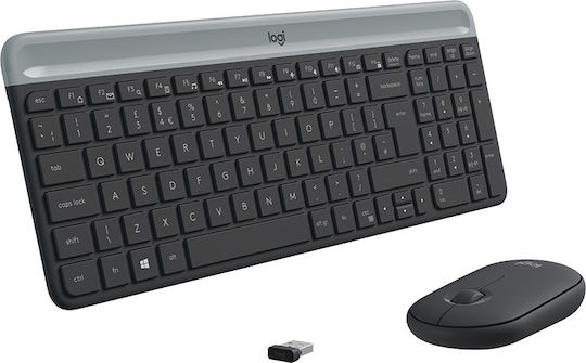 Logitech MK470 Ασύρματο Σετ Πληκτρολόγιο & Ποντίκι Αγγλικό US Γκρι