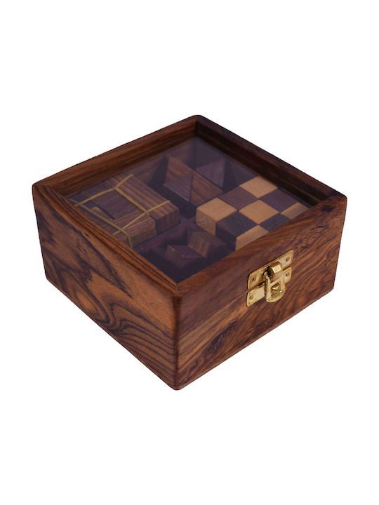 SP Souliotis 4 Cuburi Puzzle Accesorii De Decor Pentru Birou Din Lemn 13x13x7cm