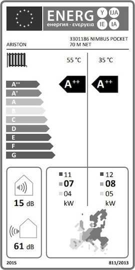 Ariston Nimbus Pocket 70 M Net Pompa de căldură 11kW Cu o singură fază 60°C Monoblock