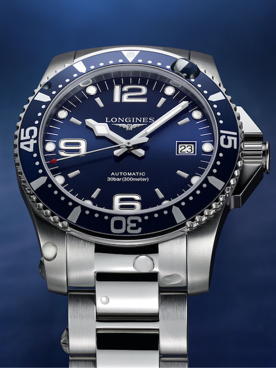 Longines Hydroconquest Herrenuhr 41mm Automatisch mit Silber Metallarmband