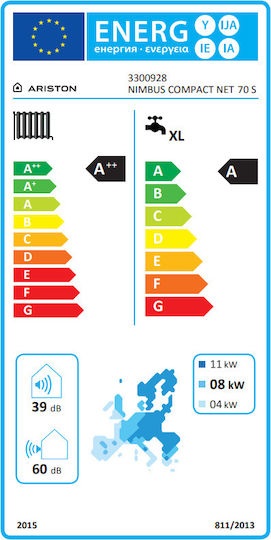 Ariston Nimbus Compact 70 S Net Pompa de căldură 6.4kW Cu o singură fază 60°C Split
