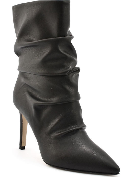 Damen Chelsea Stiefeletten mit hohem Absatz Schwarz