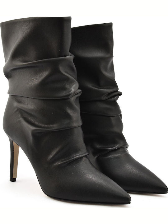 Damen Chelsea Stiefeletten mit hohem Absatz Schwarz