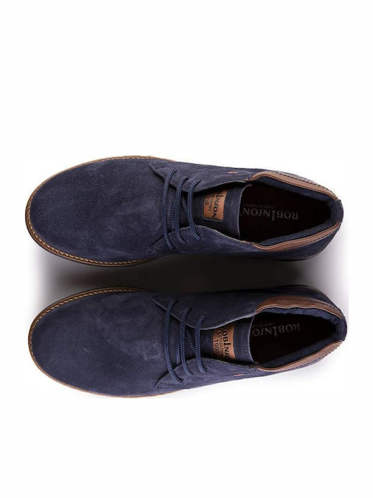Suede Navy Μπλε Ανδρικά Μποτάκια