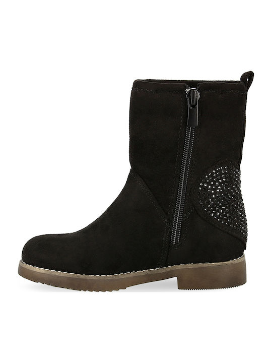 Kelly Anatomice Ghete Copii din Suede cu Fermuar Negre