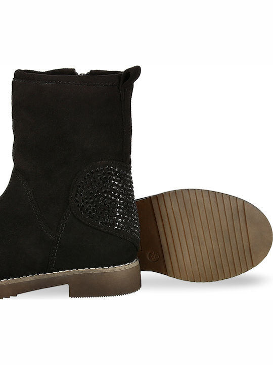 Kelly Anatomice Ghete Copii din Suede cu Fermuar Negre