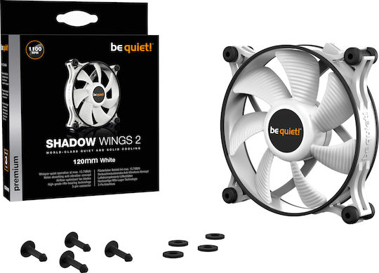 Be Quiet Shadow Wings 2 120mm 3-Pin Case Fan White