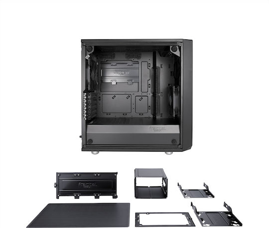 Fractal Design Meshify C Mini Dark Tempered Glass Midi Tower Κουτί Υπολογιστή με Πλαϊνό Παράθυρο Μαύρο