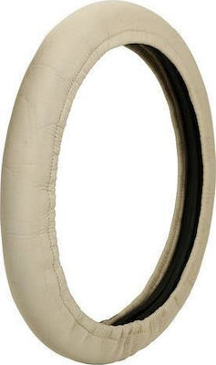 Lampa Car Steering Wheel Cover Protector 2in1 with Diameter 34-45cm Ελαστικό Synthetic Beige L3314.8