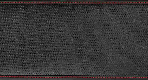 Lampa Car Steering Wheel Cover Skin-Cover Elasticized with Diameter 35-37cm made of Leatherette Black with Red Stitching