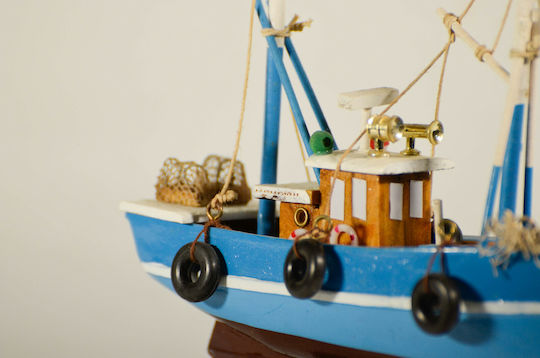 Weihnachtsboot Segelboot Holz 16x15cm