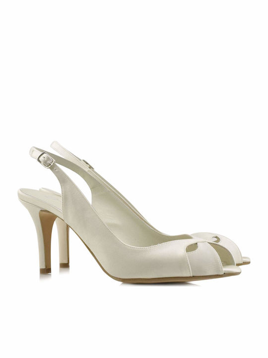 Mourtzi Leather Ivory Medium Heels