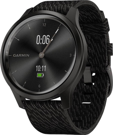 Garmin Vivomove Style Stainless Steel 42mm Waterproof Smartwatch with Heart Rate Monitor (Black Pepper)