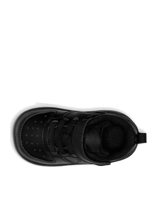 Court Borough Low 2 TDV Kids Sports Shoes with Hoop & Loop Closure Black