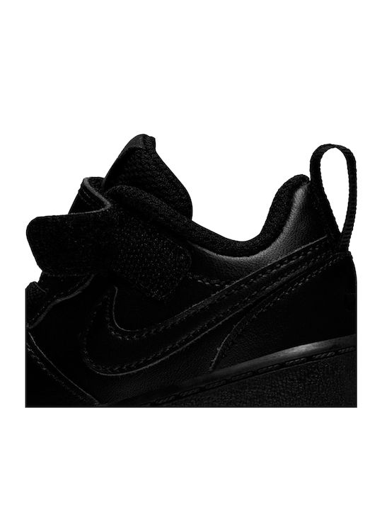Court Borough Low 2 TDV Kids Sports Shoes with Hoop & Loop Closure Black