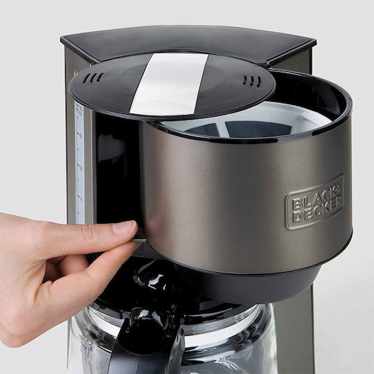 Black & Decker BXCO1000E Програмируема Филтърна Кафемашина 1000W Сива