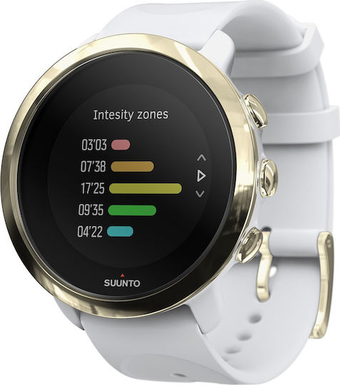 Suunto 3 Fitness Edelstahl 43mm Wasserdicht Smartwatch mit Pulsmesser (Weiß)